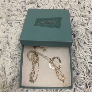 Swarovski Silver and Pearl Heart Necklace